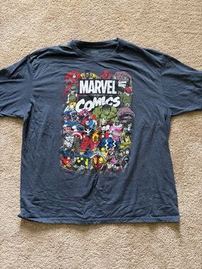 Marvel Navy Multi-Character Graphic Tee